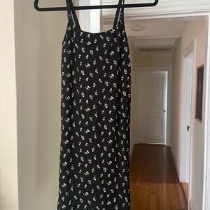 Floral Black Midi Dress